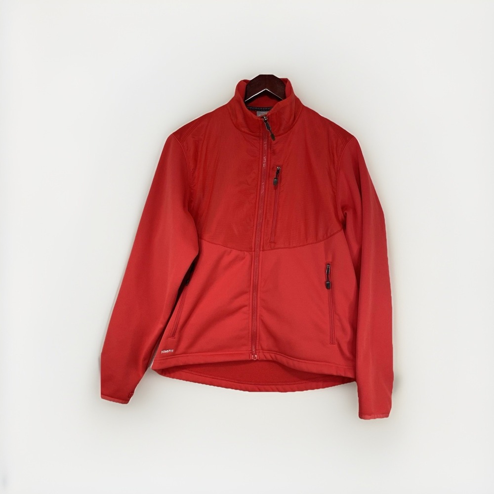 Nike ACG Therma-FIT Full Zip Jacket Mens Medium Red Ripstop Hybrid Fleece